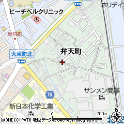 愛知県安城市弁天町周辺の地図