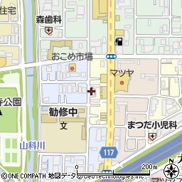 京都府京都市山科区大宅烏田町57周辺の地図