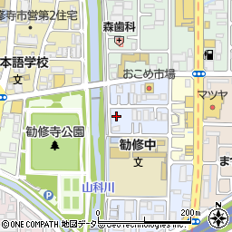 京都府京都市山科区勧修寺平田町90周辺の地図