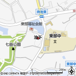 愛知県知多市八幡池下周辺の地図