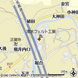 愛知県岡崎市岩戸町下屋名平周辺の地図
