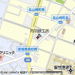 丹羽鉄工所安城工場工場事務所棟周辺の地図