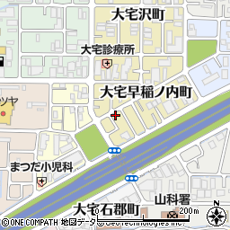 京都府京都市山科区大宅早稲ノ内町139周辺の地図