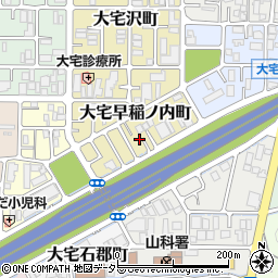 京都府京都市山科区大宅早稲ノ内町208-3周辺の地図