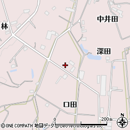 愛知県岡崎市田口町口田周辺の地図