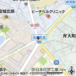 愛知県安城市新田町（弁天前）周辺の地図