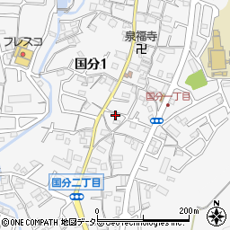 滋賀県大津市国分1丁目18周辺の地図