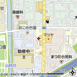 京都府京都市山科区大宅烏田町74周辺の地図