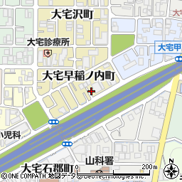 京都府京都市山科区大宅早稲ノ内町195周辺の地図