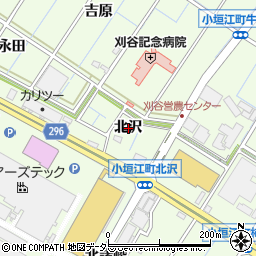 愛知県刈谷市小垣江町北沢周辺の地図
