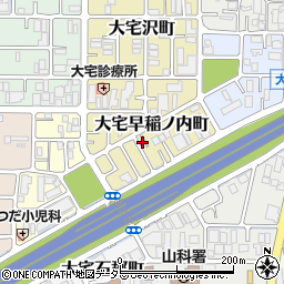 京都府京都市山科区大宅早稲ノ内町168周辺の地図