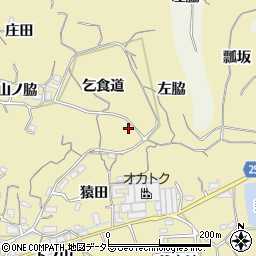 愛知県知多市岡田乞食道75周辺の地図