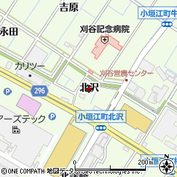 愛知県刈谷市小垣江町（北沢）周辺の地図