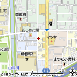 京都府京都市山科区大宅烏田町82周辺の地図