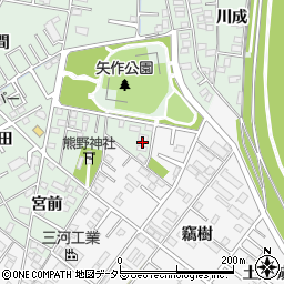愛知県岡崎市中園町宮西周辺の地図