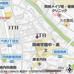 愛知県岡崎市稲熊町3丁目60周辺の地図