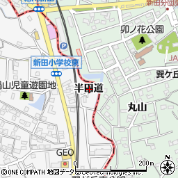 愛知県知多市八幡半田道周辺の地図