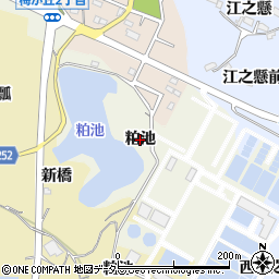 愛知県知多市新知（粕池）周辺の地図