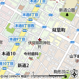 静岡新通郵便局周辺の地図