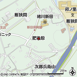 愛知県知多郡東浦町緒川肥後原周辺の地図