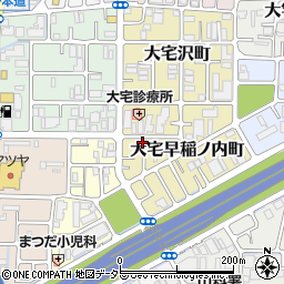 京都府京都市山科区大宅早稲ノ内町72周辺の地図