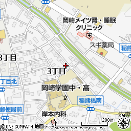 愛知県岡崎市稲熊町3丁目24周辺の地図