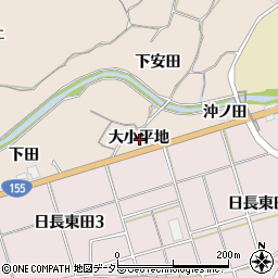 愛知県知多市日長大小平地周辺の地図