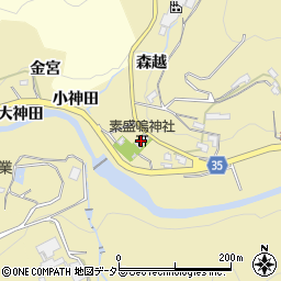 素盛嗚神社周辺の地図