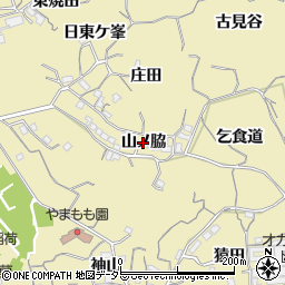 愛知県知多市岡田（山ノ脇）周辺の地図