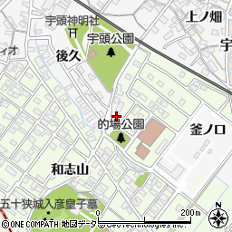 愛知県岡崎市宇頭町釜ノ口周辺の地図