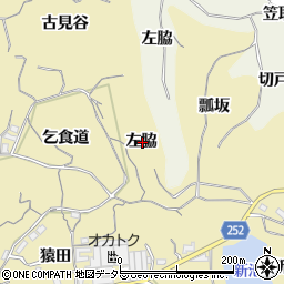 愛知県知多市岡田左脇周辺の地図