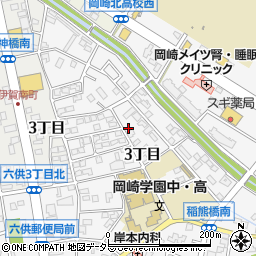 愛知県岡崎市稲熊町3丁目31周辺の地図