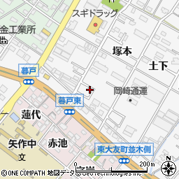 愛知県岡崎市東大友町塚本36周辺の地図
