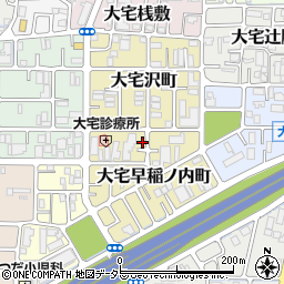 京都府京都市山科区大宅早稲ノ内町13周辺の地図