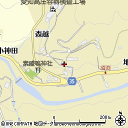愛知県岡崎市須淵町寺地周辺の地図