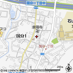 滋賀県大津市国分1丁目17周辺の地図