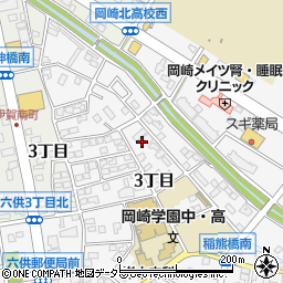 愛知県岡崎市稲熊町3丁目16周辺の地図