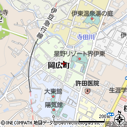 静岡県伊東市岡広町周辺の地図