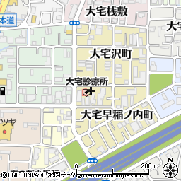 京都府京都市山科区大宅早稲ノ内町4周辺の地図