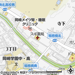 愛知県岡崎市稲熊町2丁目100周辺の地図