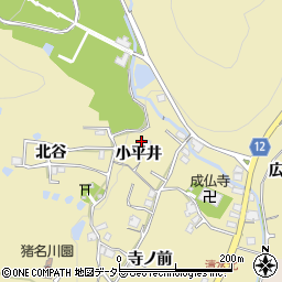 兵庫県猪名川町（川辺郡）清水（小平井）周辺の地図