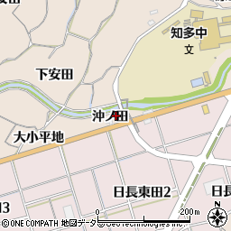 愛知県知多市日長沖ノ田周辺の地図
