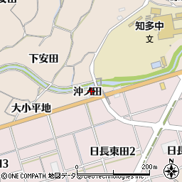 愛知県知多市日長（沖ノ田）周辺の地図