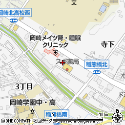 愛知県岡崎市稲熊町2丁目95周辺の地図