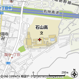 石山高等学校　総務・保健課周辺の地図