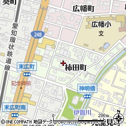 愛知県岡崎市柿田町周辺の地図