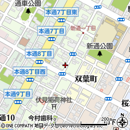 静岡県静岡市葵区新通周辺の地図