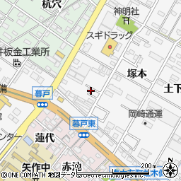 愛知県岡崎市東大友町堀所28周辺の地図