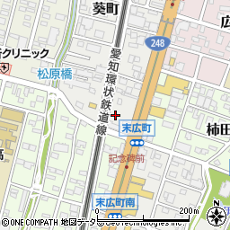 愛知県岡崎市葵町1-4周辺の地図