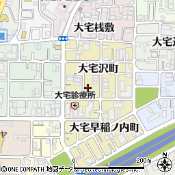 京都府京都市山科区大宅沢町197周辺の地図